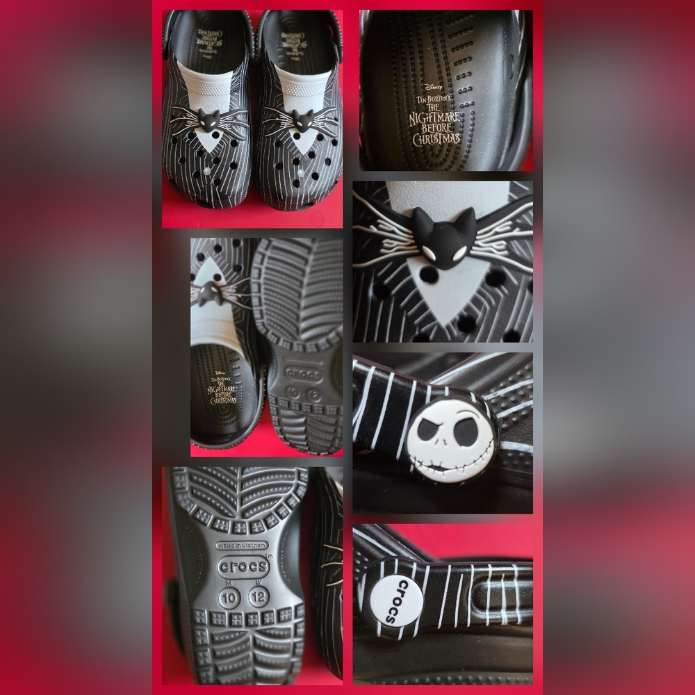 CROCS Black and White Character Clogs